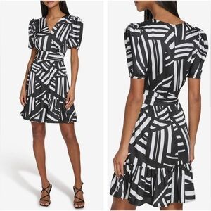 Karl Lagerfeld Black and White Striped Dress